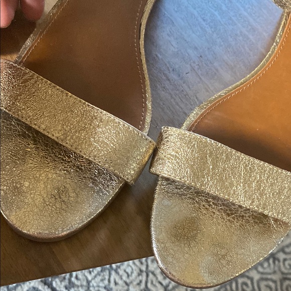 Tory Burch set-Metallic Gold Flats with Medallion and sandals. - Picture 7 of 14